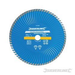 Turbo Wave Diamond Blade - 230 x 22.23mm Castellated Continuous Rim