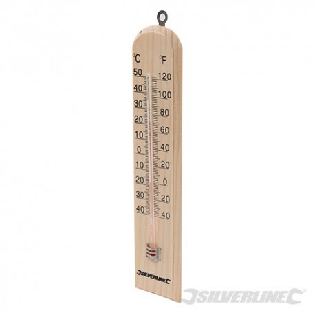Dřevěný teploměr stupnice Celsius a Fahrenheit - -40° to +50°C