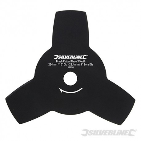 Brush Cutter Blade 3-Tooth - 254mm / 10" Dia - 25.4mm / 1" Bore Dia
