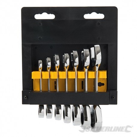 Stubby Ratchet Spanner Set 7pce - 8 - 19mm