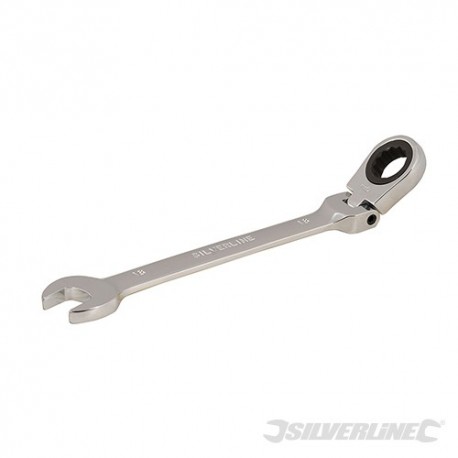 Przegubowy klucz plasko-oczkowy z grzechotka - 16 mm