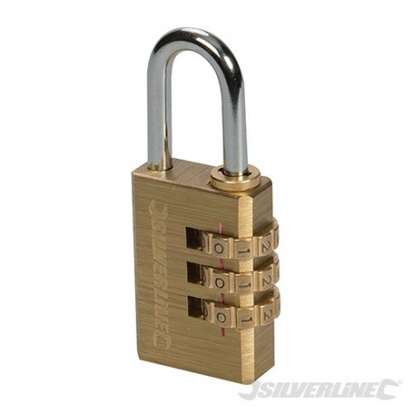 Combination Padlock Brass - 3-Digit