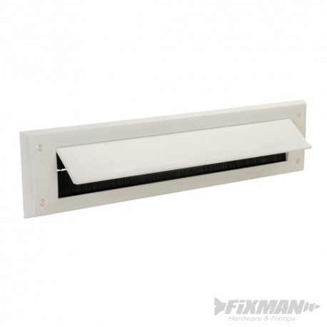 Letterbox Draught Seal with Flap - 338 x 78mm White
