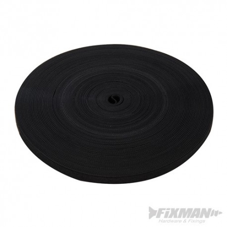 Czarna rolka rzepu - 13 mm x 25 m