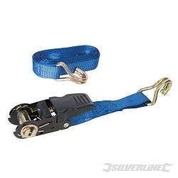 Silverline 781358 Tie-down Ratchet Strap With Rubber Handle & S-hook 4.5m x 