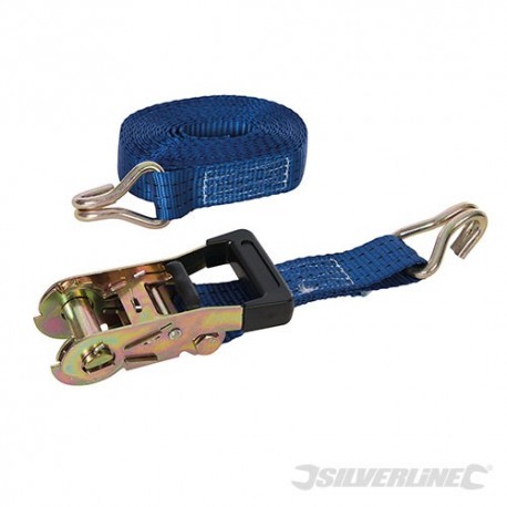 Pas transportowy z gumowym uchwytem zapadki i hakiem J, 6 m x 38 mm - Mierzone 750 kg, udzwig 2000 kg