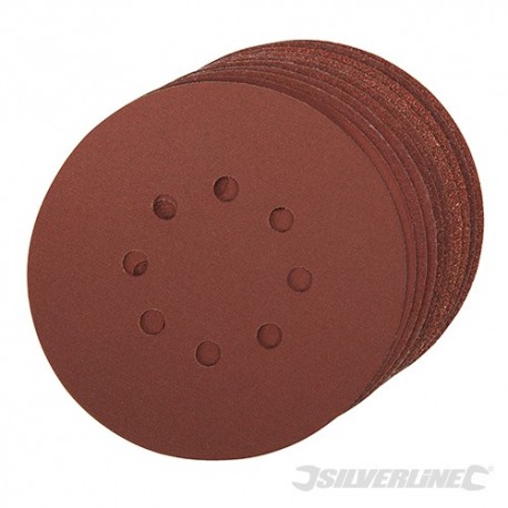Hook & Loop Discs Punched 150mm 10pce - 150mm 4 x 60, 2 x 80, 120, 240G