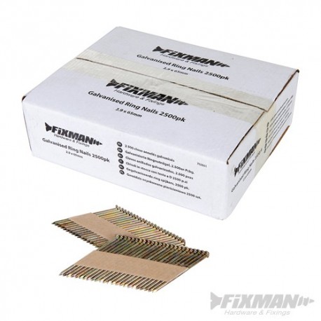 Hřebíky D hlava, papírová páska, 34° 2500 ks - 2.9 x 65mm